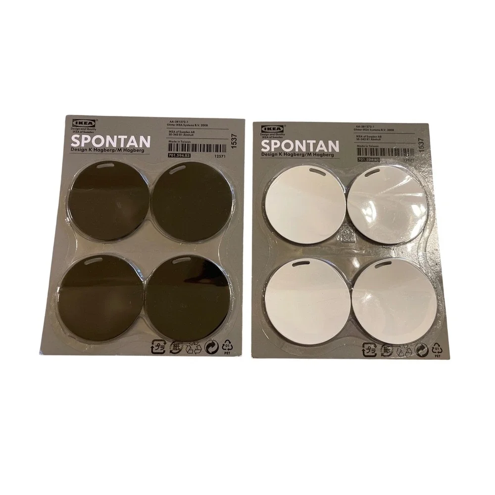 IKEA Spontan Magnets Set of 8 Black and White Circular New Sealed Office Teacher